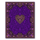 Purple Floral Heart Area Rug