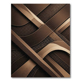 Brown Geometric Ribbon Abstract Overlay Rug