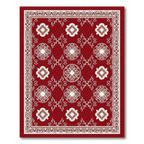 Crimson Persian Star Floral Area Rug