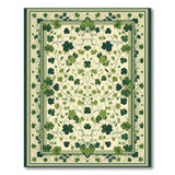 Green Green Shamrock Clover Area Rug