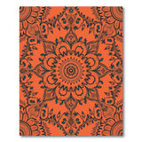 Orange Vibrant Orange Mandala Floral Rug