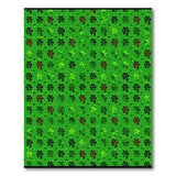 Floral Vintage Green Lucky Shamrock Clover Green Area Rug