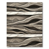 Abstract Grey Marble Wave Area Rug
