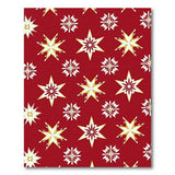 Red Gold Snowflake Star Pattern Area Rug