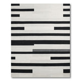 Modern Black White Geometric Stripe Geometric Modern Area Rug