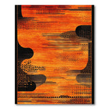 Orange Bold Orange Black Geometric Modern Rug