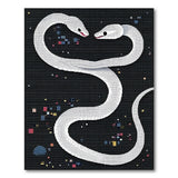 Pixelated Cosmic Kissing Snakes Area Rug
