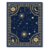 Navy Celestial Constellation Star Map Area Rug