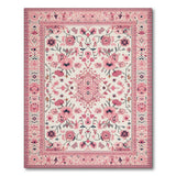 Blush Pink Floral Medallion Area Rug