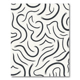 Black and White Abstract Black Brush Stroke Area Rug