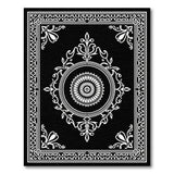 Ornate Black White Persian Medallion No. 23 Rug