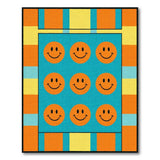 Smiley Faces Blue Kids Area Rug