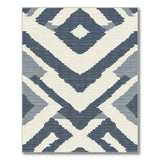 Navy Diamond Ikat Geometric Area Rug