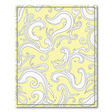 ODIKA Washable Low Pile Ornate Scroll Area Rug, Non-Slip & Pet Friendly, Yellow/White