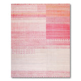Pink Orange Geometric Tribal Fringe Rug