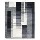 Geometric Modern Modern Black White Geometric Stripe Area Rug