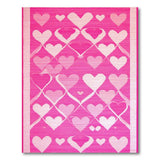 Geometric Modern Playful Pink Hearts Area Rug