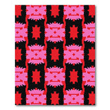 Bold Pink Red Geometric Tribal Area Rug