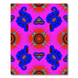 Vibrant Pink Tribal Sunburst Floral Rug