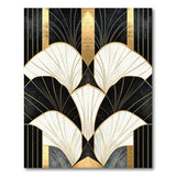 Washable Art Deco Black & Gold Geometric Area Rug