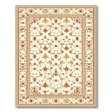 Ornate Ivory Gold Floral Persian Area Rug
