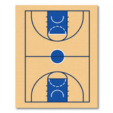 Beige and Neutral Basketball Court Geometric Area Rug
