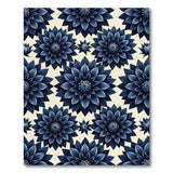 Navy Dahlia Floral Area Rug