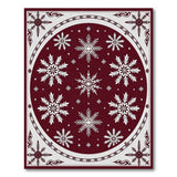 Ornate Snowflake Red Area Rug