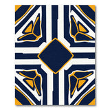 Bold Navy Orange Geometric Modern Area Rug