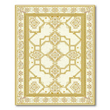 Ornate Gold Geometric Persian Rug