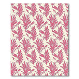 Pink Fern Leaf and Frog Motif Area Rug