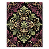 Purple Gold Ornate Floral Vintage Area Rug