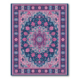 Navy Hot Pink Traditional Persian Area Rug