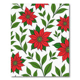 Floral Vintage Red Poinsettia Floral Pattern Area Rug