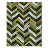 Olive Green Zigzag Geometric Area Rug