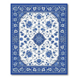 Elegant Blue White Traditional Persian Rug