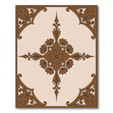 Ornate Brown Floral Persian Medallion Rug