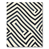 Geometric Modern Black and White Bold Black White Geometric Maze Area Rug