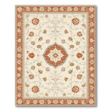 Red Floral Medallion Traditional Area Rug