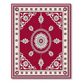Red Elegant Red Persian Floral Medallion Area Rug