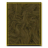Golden Contour Waves Black Area Rug