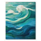 Blue and Teal Ocean Waves Area Rug