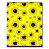 Cheerful Smiling Sunflowers Yellow Area Rug