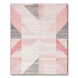 Pink Modern Geometric Pink Grey Area Rug