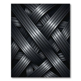 Sleek Interwoven Grey Geometric Area Rug