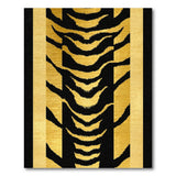 Luxury Black Gold Tiger Stripe Area Rug