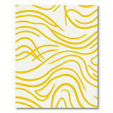 Vibrant Yellow Wave Abstract Area Rug