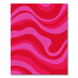 Vibrant Wavy Pink Red Abstract Area Rug