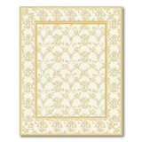 Elegant Gold Floral Vine Cream Area Rug