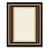 Brown Tan Striped Border Area Rug